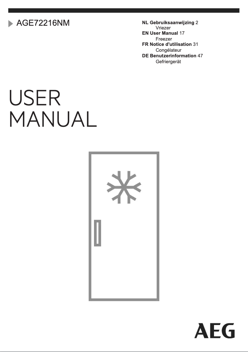 Page n°1 - Manuel utilisateur AEG RXE75411NM