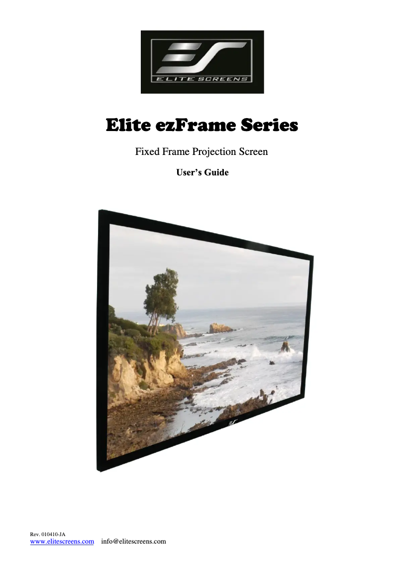 Page n°1 - Manuel utilisateur Elite Screens ezFrame