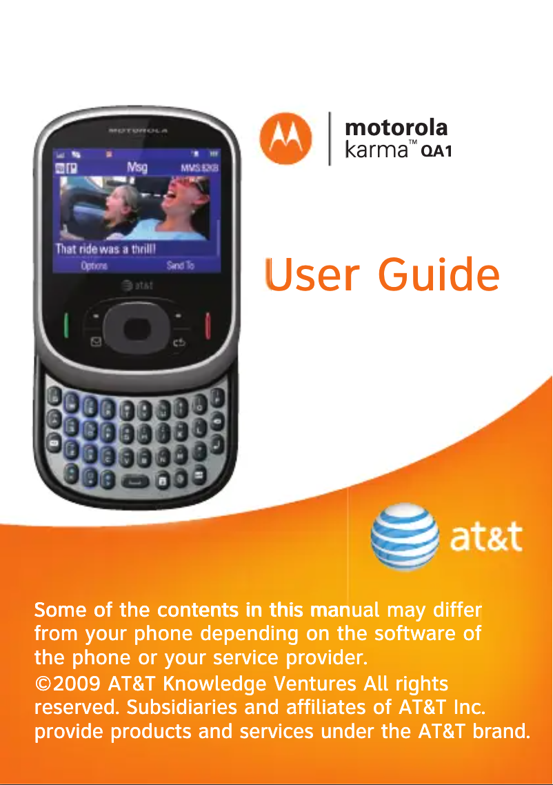 Page 1 de la notice Manuel utilisateur Motorola Moto QA1