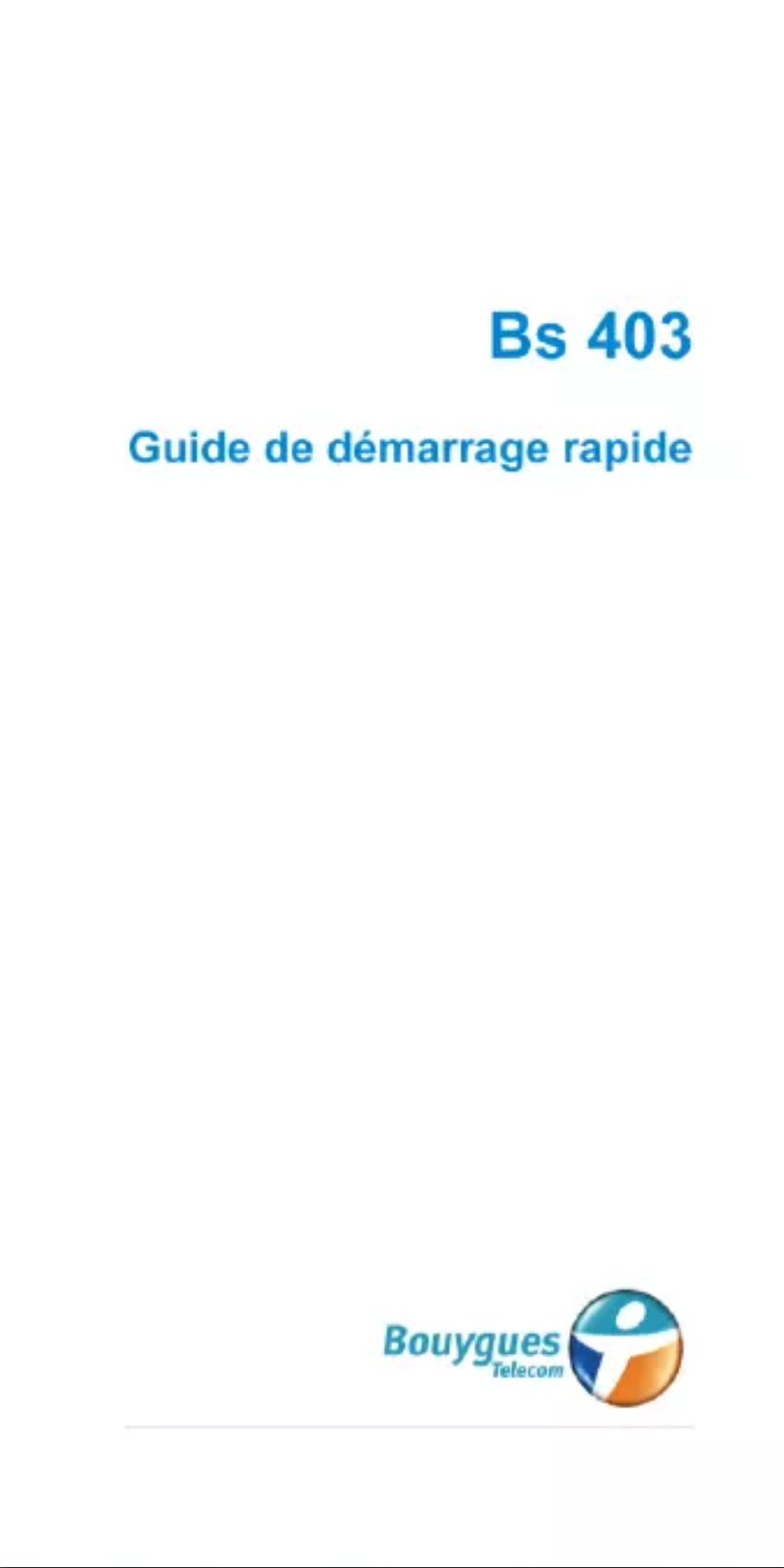 Image de la première page du manuel de l'appareil BS-403