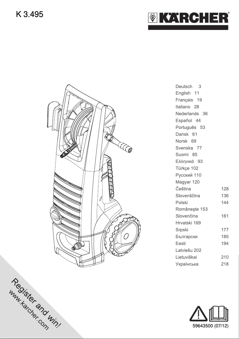 Página 1 del manual Manual de usuario Kärcher K 3.495