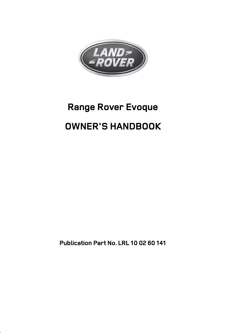 Page 1 de la notice Manuel utilisateur Land Rover Range Rover Evoque (2011)