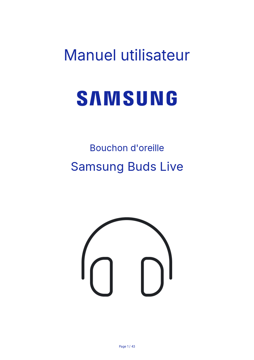 Page n°1 - Manuel utilisateur Samsung Buds Live