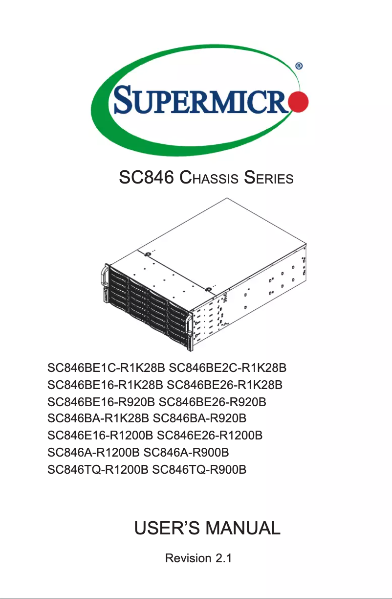 Image de la première page du manuel de l'appareil SuperChassis SC846