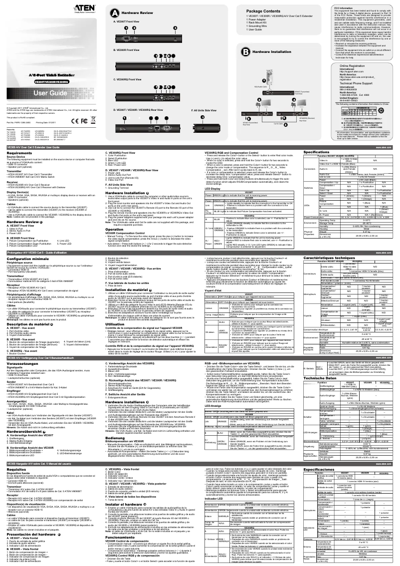 Page 1 de la notice Manuel utilisateur ATen VE300T