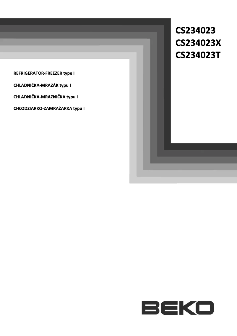 Page n°1 - Manuel utilisateur Beko CS 234023