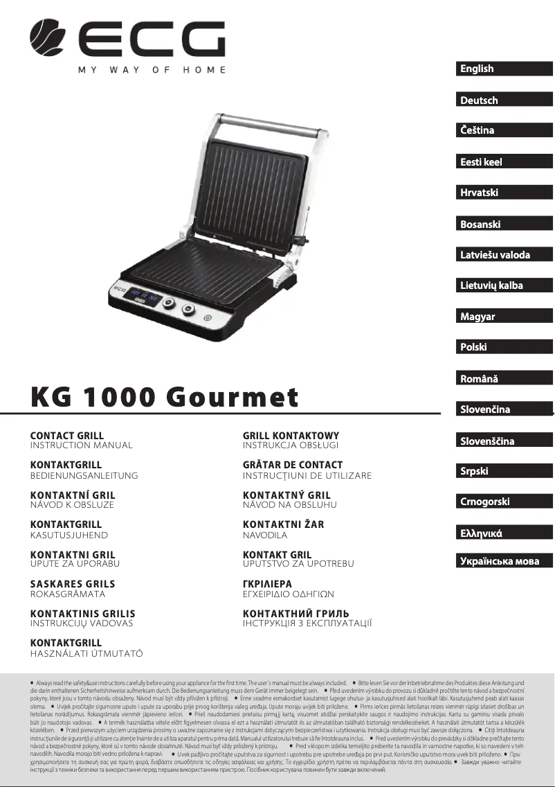 Imagen de la primera página del manual del dispositivo KG 1000 Gourmet