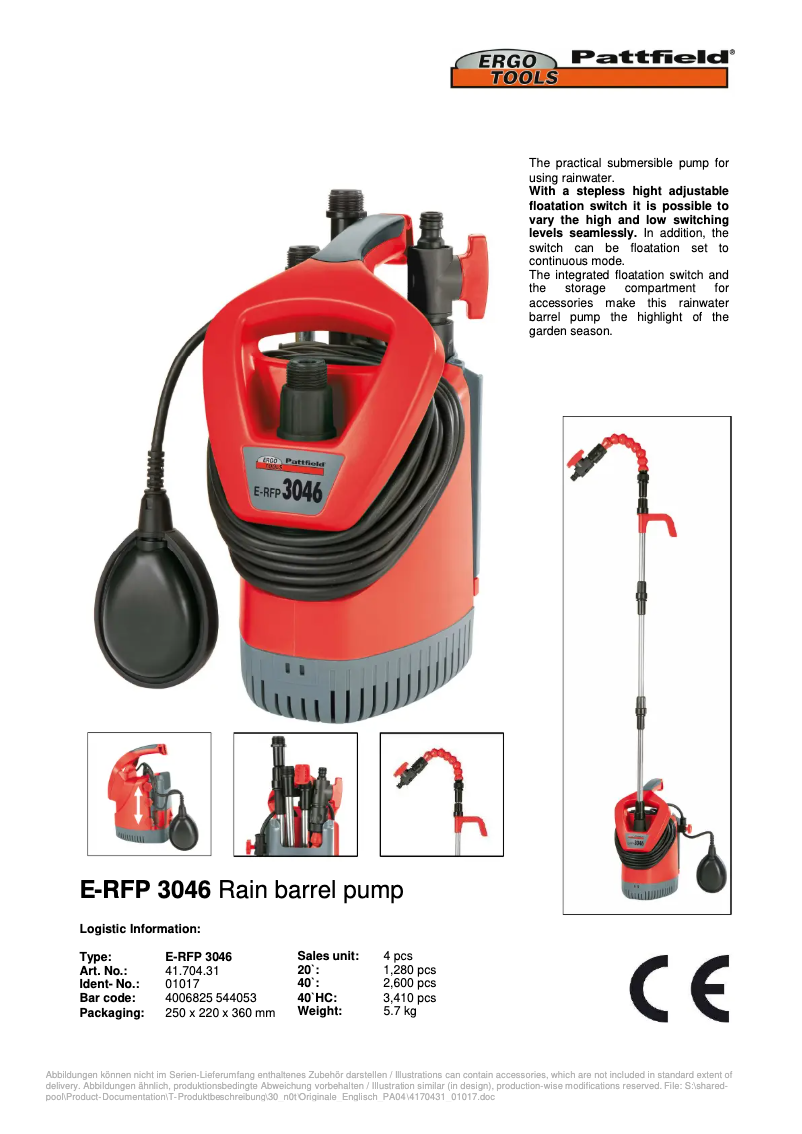 Image de la première page du manuel de l'appareil E-RFP 3046