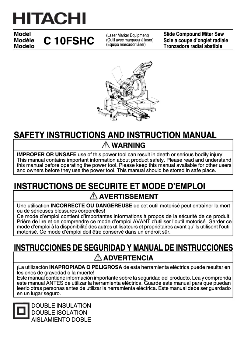 Image de la première page du manuel de l'appareil C10FSHC