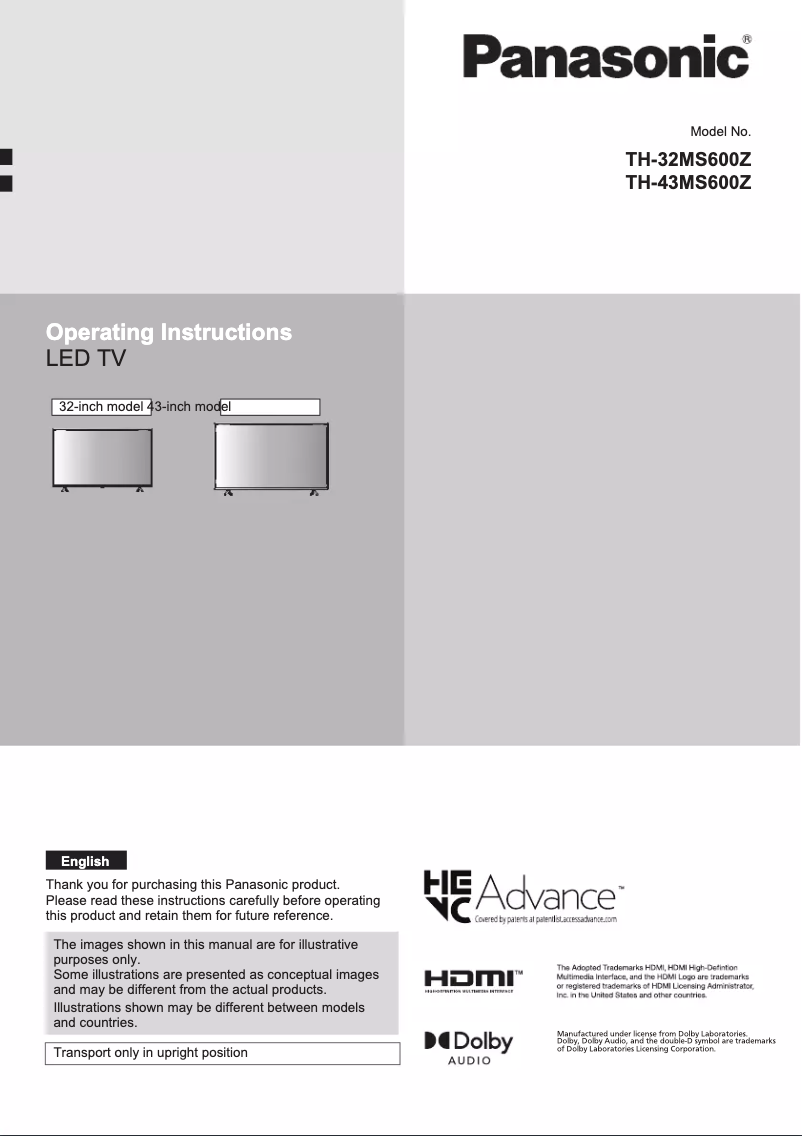 Página 1 del manual Manual de usuario Panasonic TH-43MS600Z