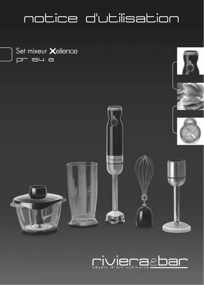 Page n°1 - Manuel utilisateur Riviera & Bar PR154A