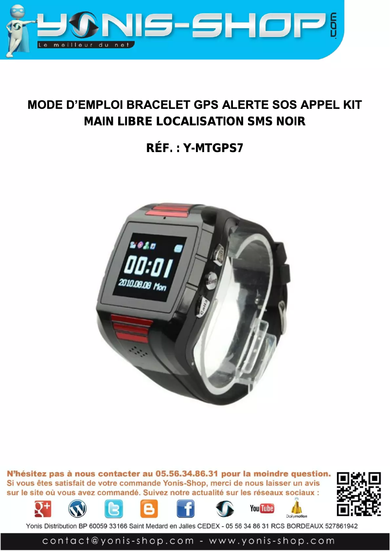 Image de la première page du manuel de l'appareil Y-MTGPS7