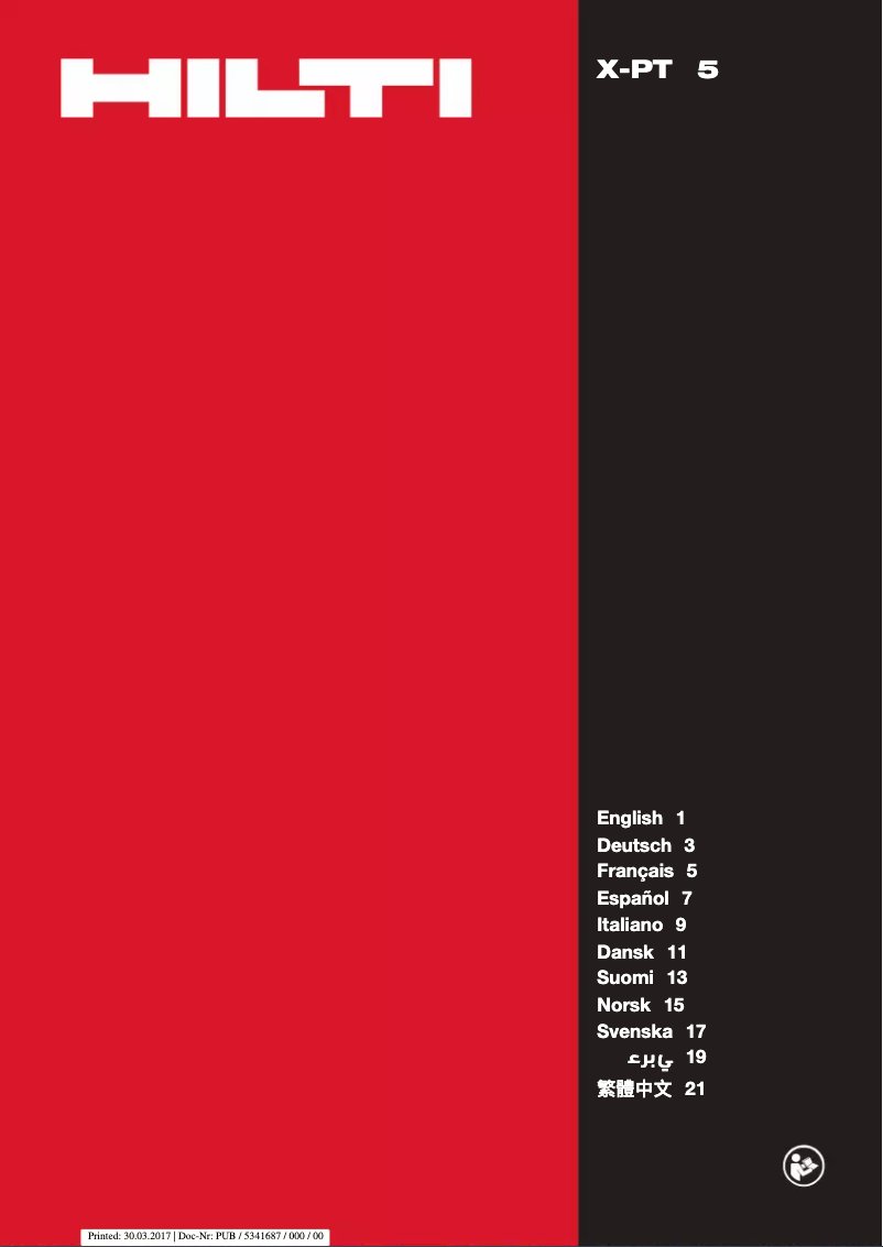 Page n°1 - Manuel utilisateur Hilti X-PT 5 7FT