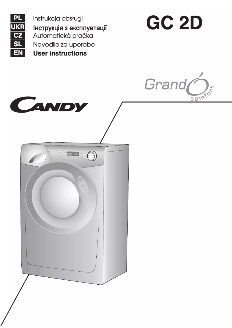 Page n°1 - Manuel utilisateur Candy GC 1072D1/1-S