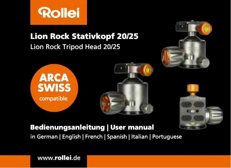 Page 1 de la notice Manuel utilisateur Rollei Lion Rock Stativkopf 20