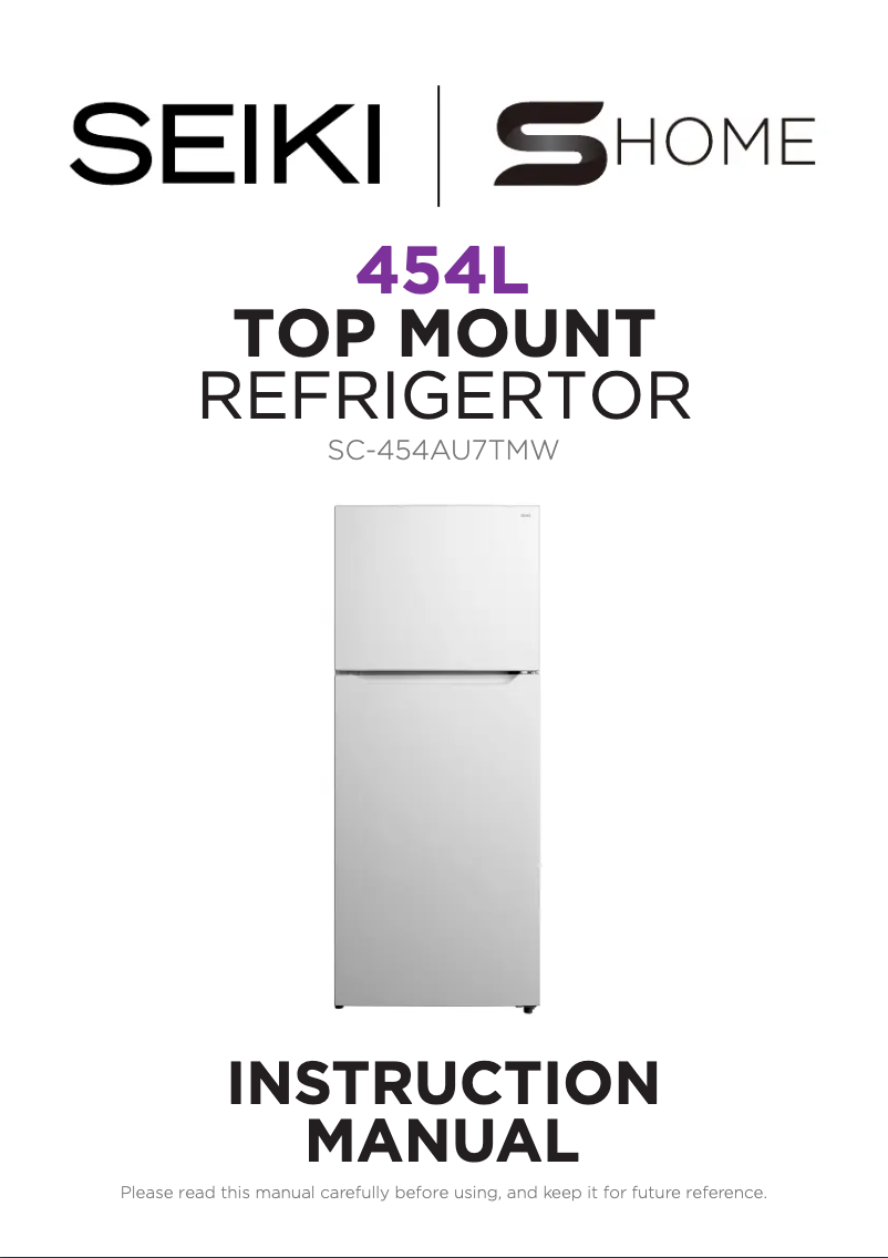 Image de la première page du manuel de l'appareil SC-454AU7TMW