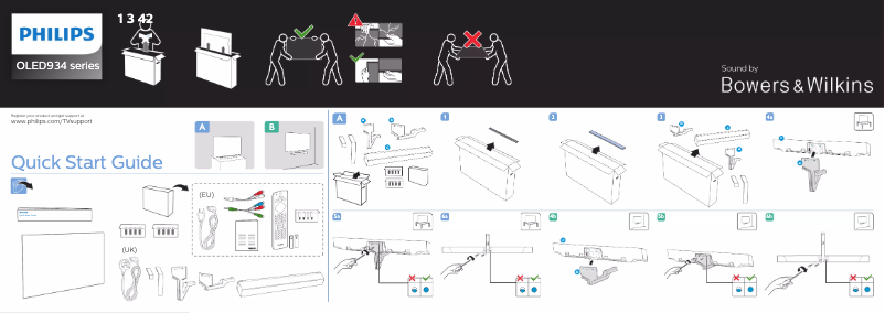 Page 1 de la notice Guide de démarrage rapide Philips 55OLED934