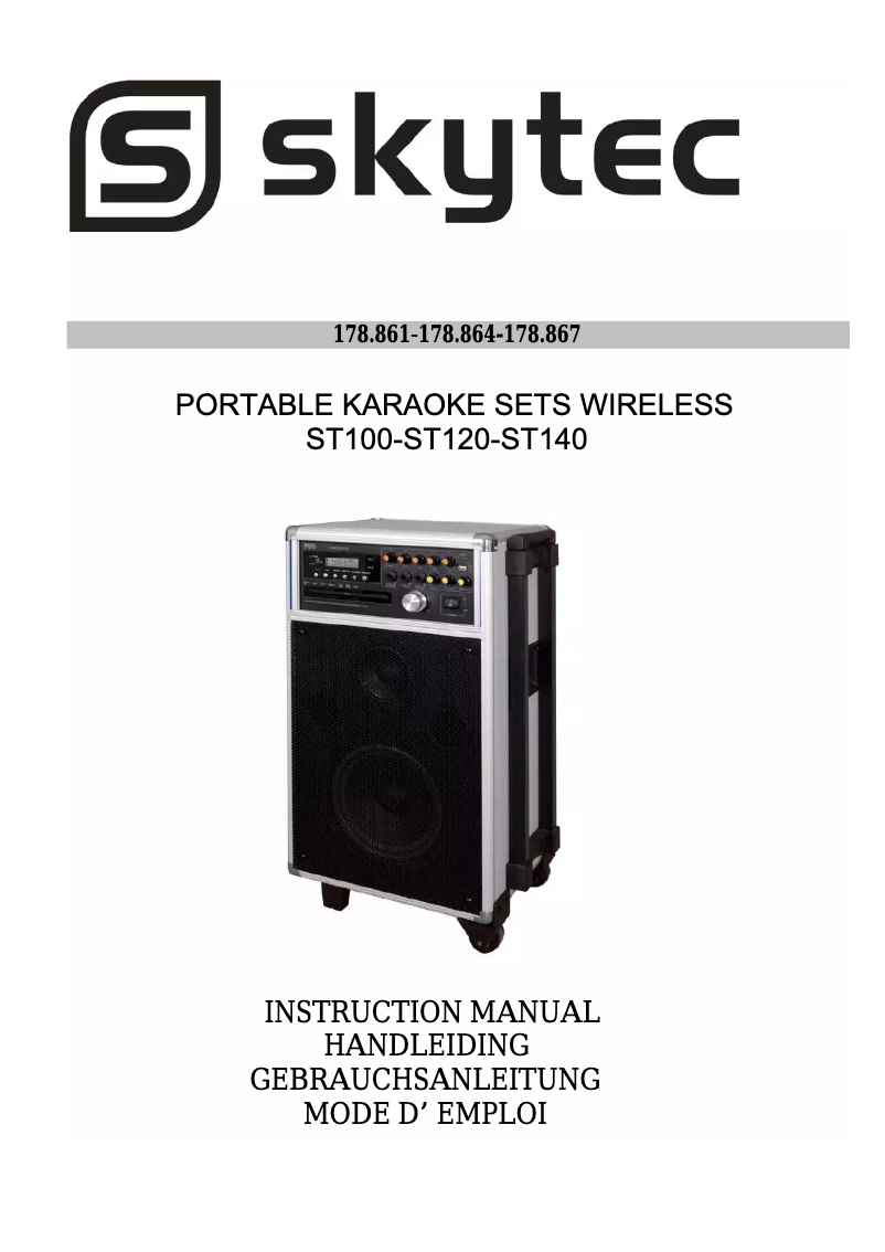 Page 1 de la notice Manuel utilisateur Skytec ST100