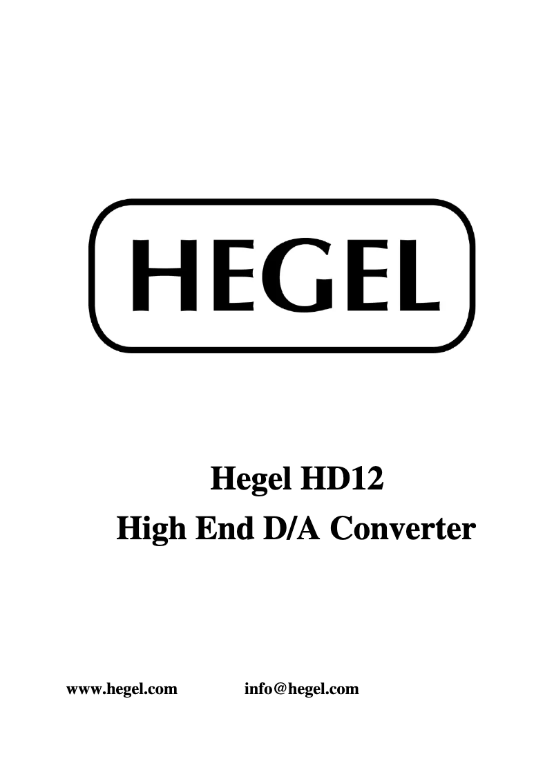 Image de la première page du manuel de l'appareil HD12