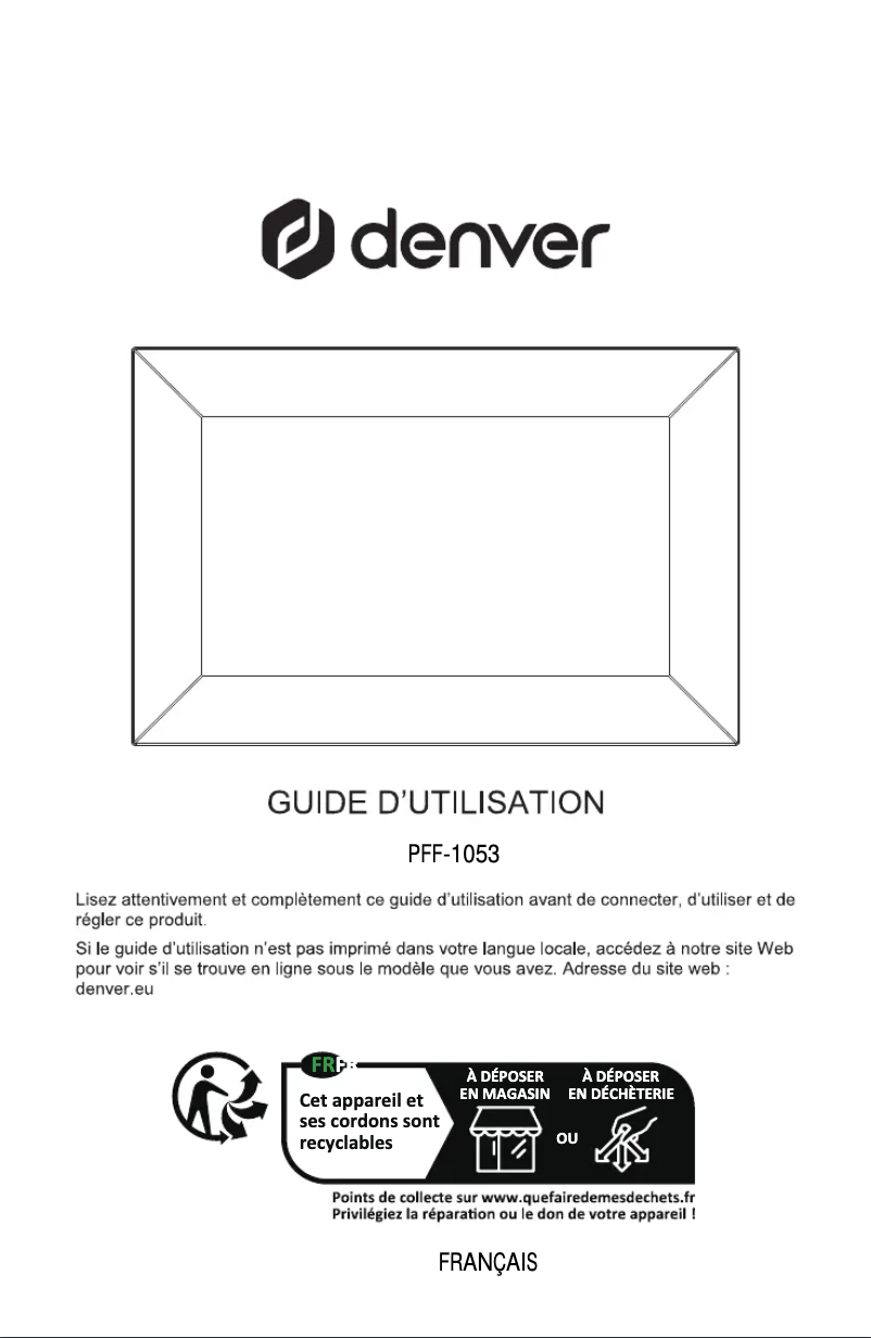 Page 1 de la notice Manuel utilisateur Denver PFF-1053