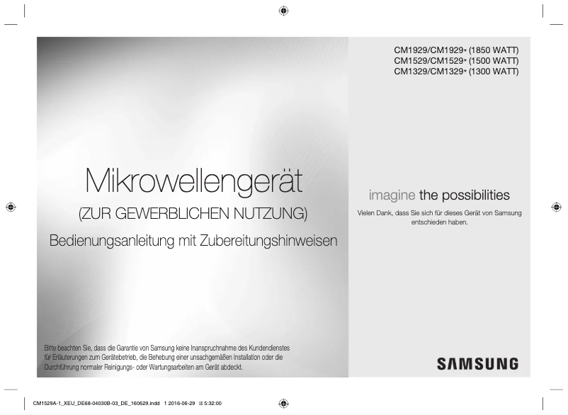 Page n°1 - Manuel utilisateur Samsung CM1329A