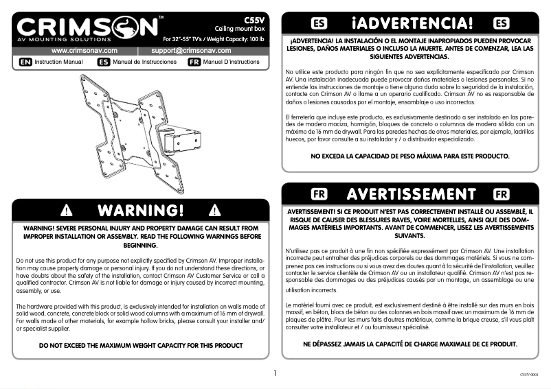 Image de la première page du manuel de l'appareil C55V