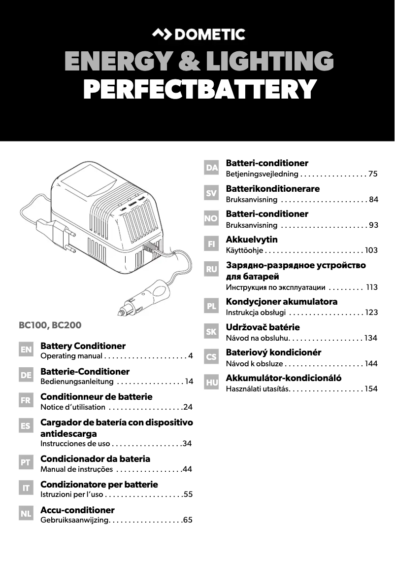Page n°1 - Manuel utilisateur Dometic PerfectBattery BC 100