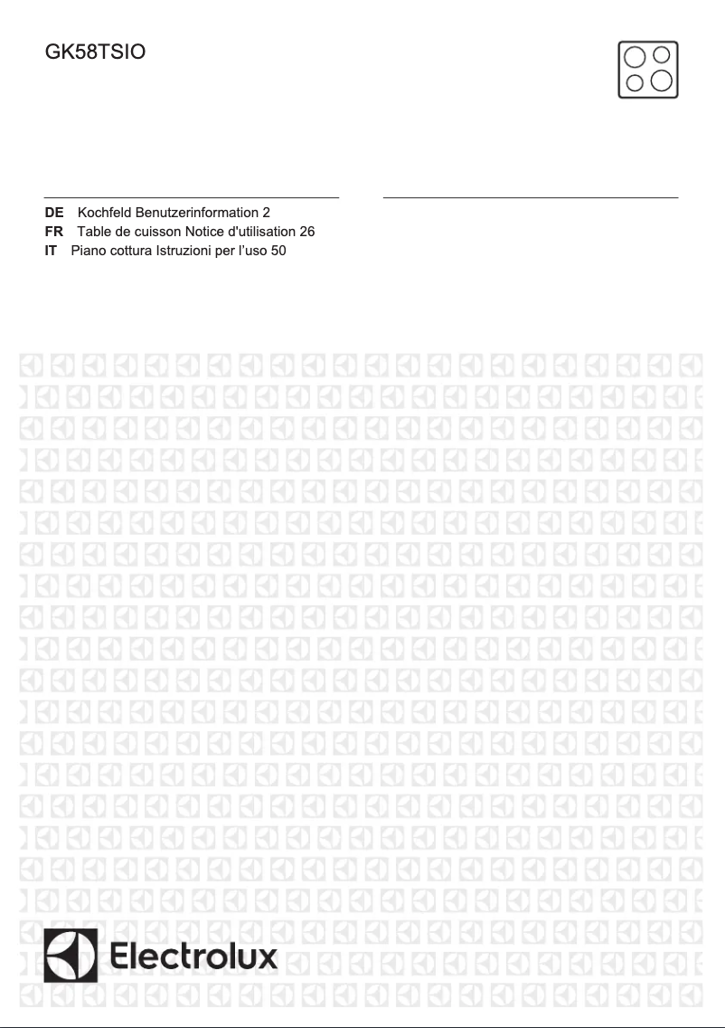 Image de la première page du manuel de l'appareil GK58TSIO