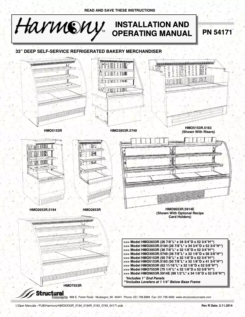 Page n°1 - Manuel utilisateur Structural Concepts HMBC2-E3