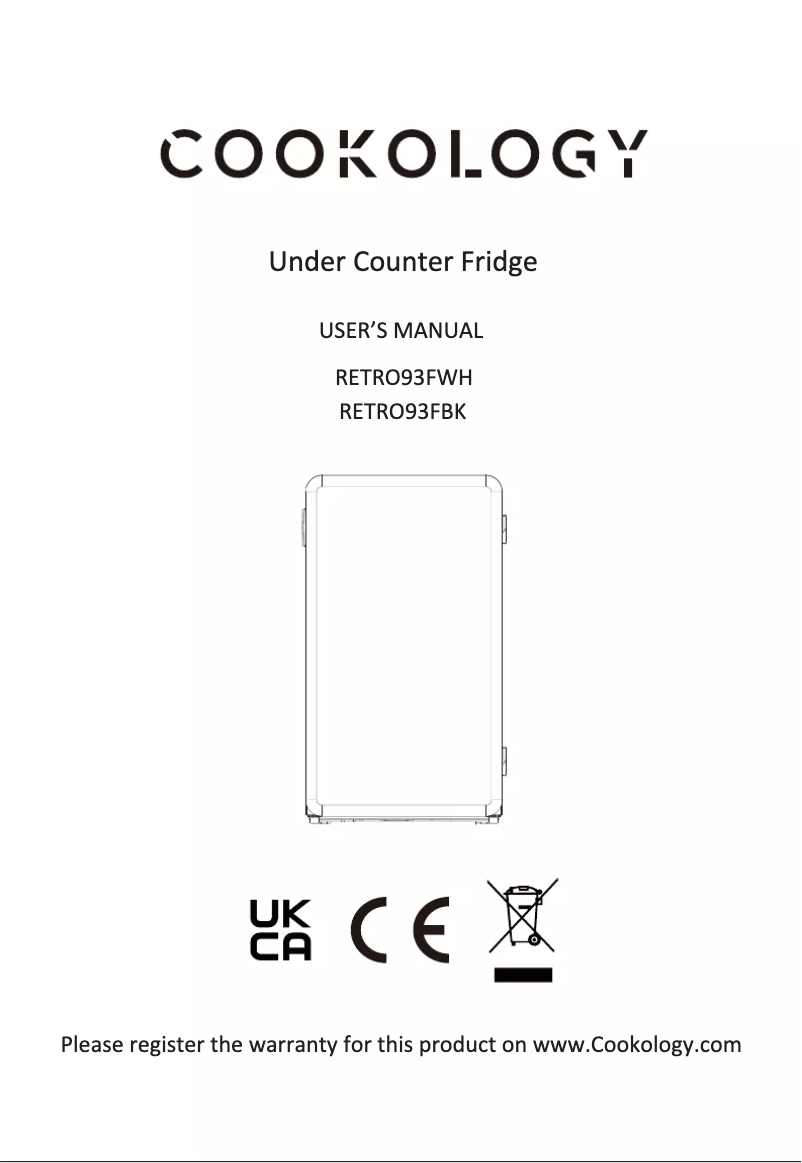 Page 1 de la notice Manuel utilisateur Cookology RETRO93FWH