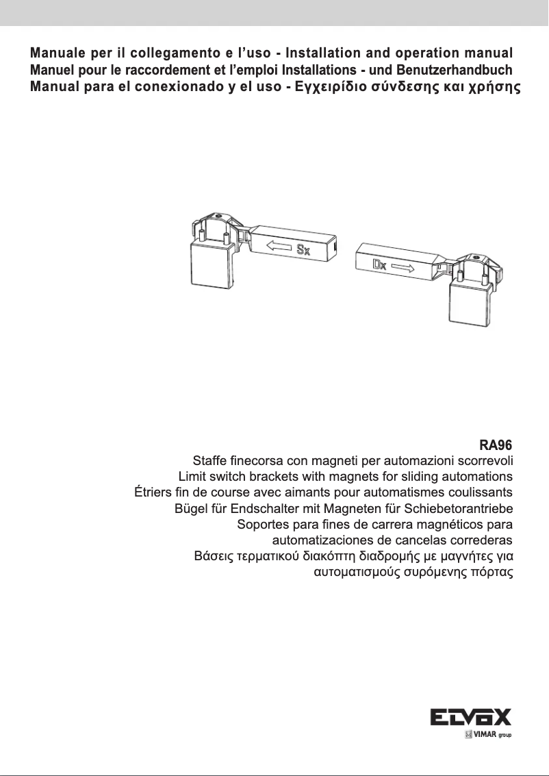 Image de la première page du manuel de l'appareil ELVOX RA96
