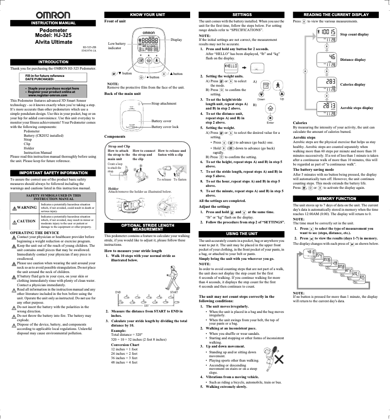 Page n°1 - Manuel utilisateur Omron Alvita Ultimate HJ-325
