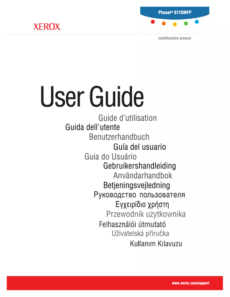 Image de la première page du manuel de l'appareil Phaser 6115