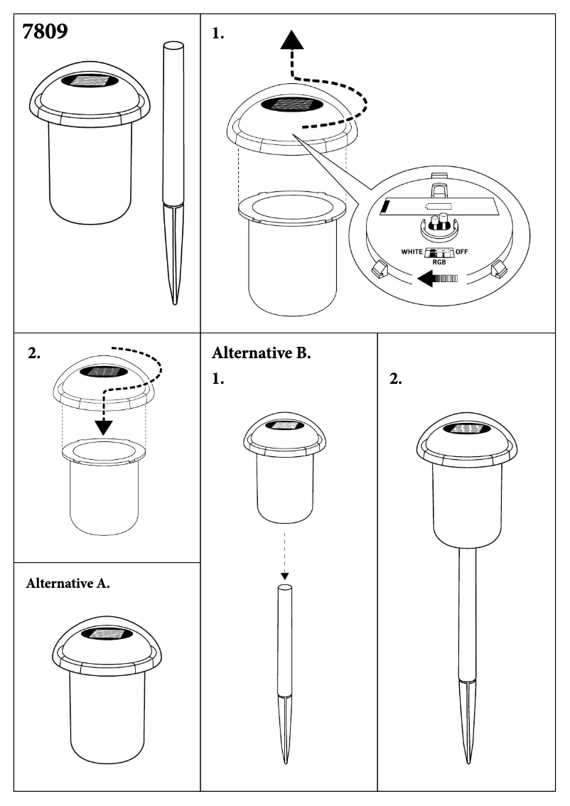 Page 1 de la notice Manuel utilisateur Konstsmide Assisi Led Solar