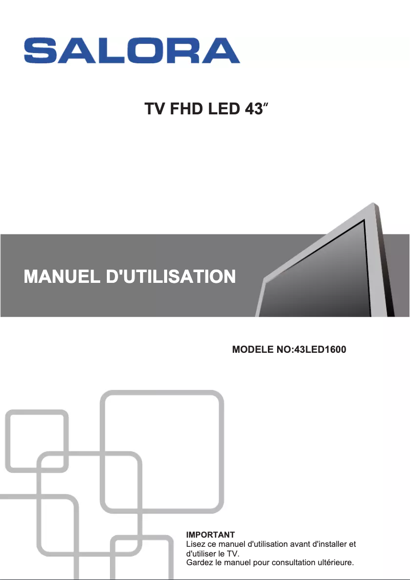 Image de la première page du manuel de l'appareil 43LED1600