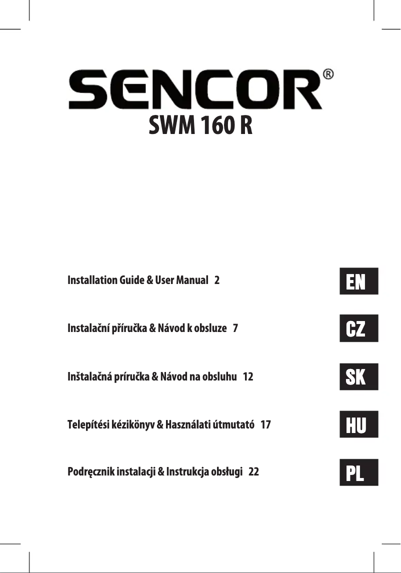 Image de la première page du manuel de l'appareil SWM 160 R