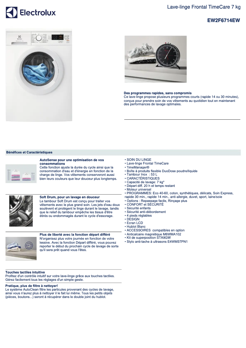 Image de la première page du manuel de l'appareil EW2F6714EW