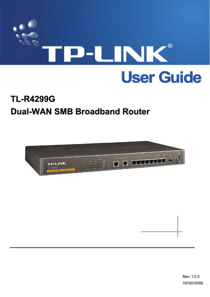 Page 1 de la notice Manuel utilisateur TP-Link Dual WAN Gigabit Load Balance