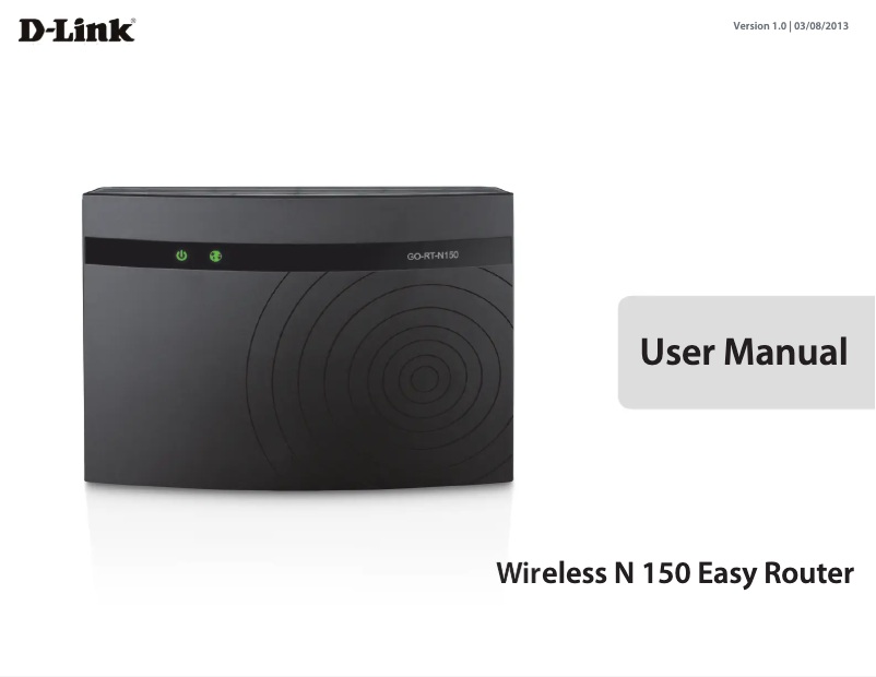Image de la première page du manuel de l'appareil GO-RT-N150