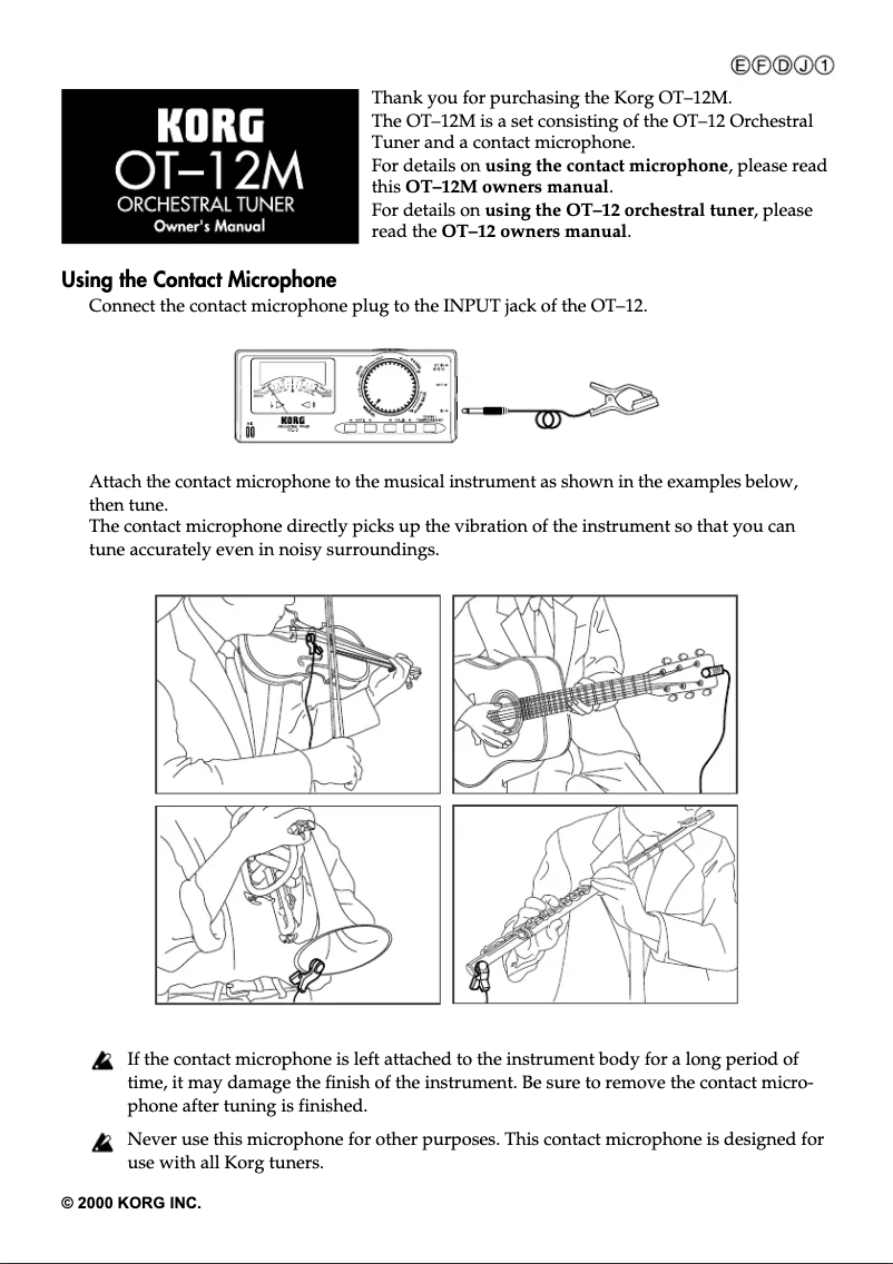 Image de la première page du manuel de l'appareil OT-12M