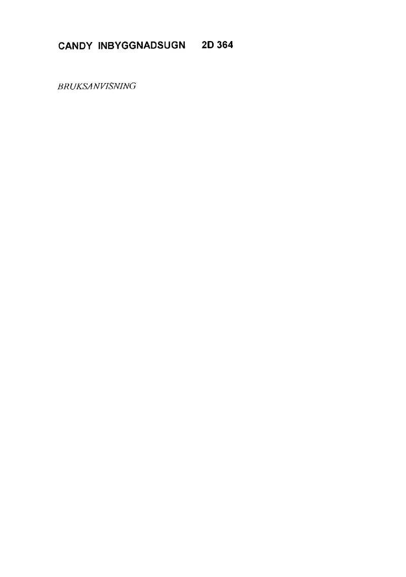 Page 1 de la notice Manuel utilisateur Candy FO 2D 364 X