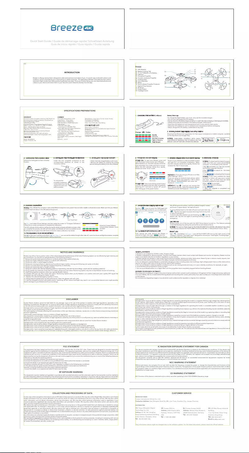 Page n°1 - Manuel utilisateur Yuneec Breeze 4k