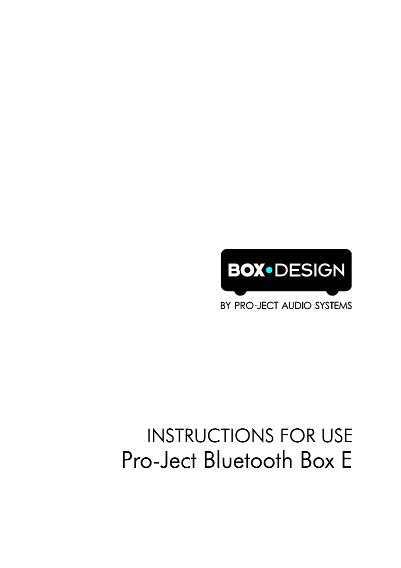 Image de la première page du manuel de l'appareil Bluetooth Box E