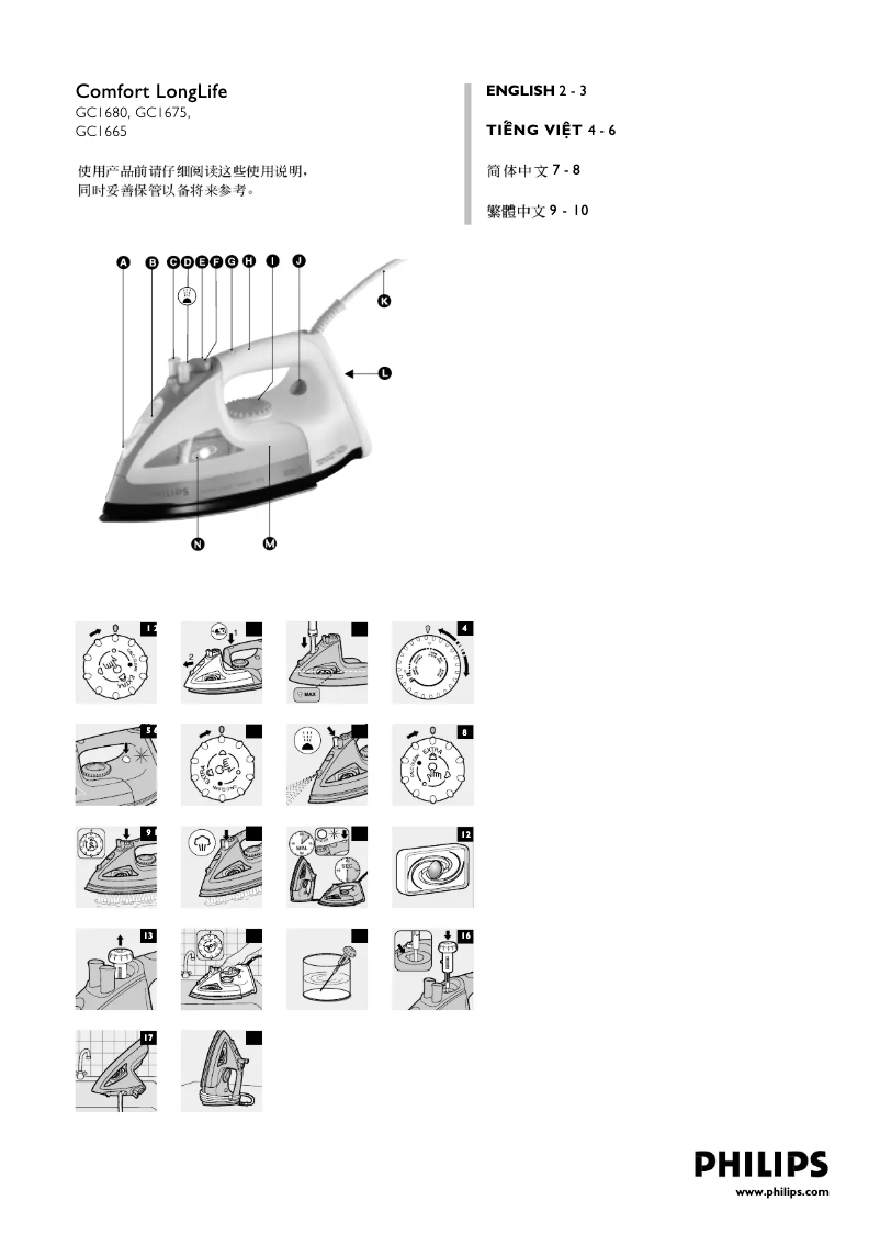 Image de la première page du manuel de l'appareil Comfort LongLife GC1675