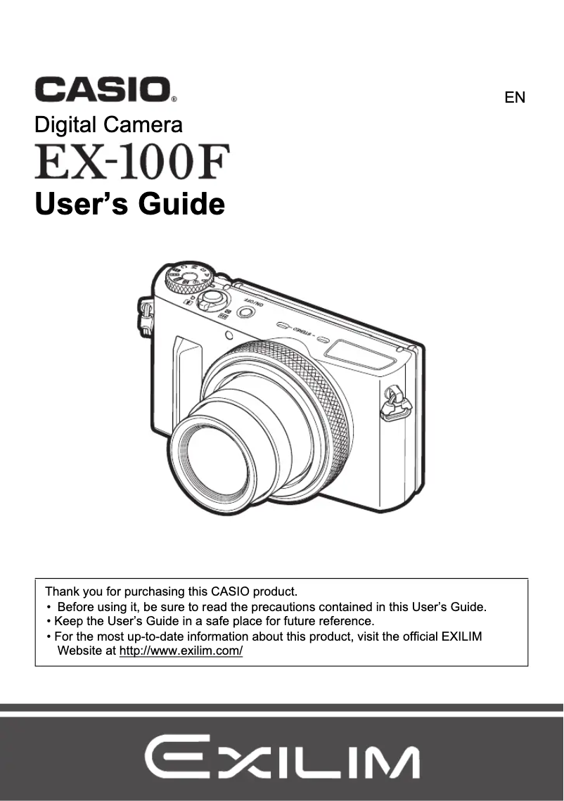 Page n°1 - Manuel utilisateur Casio Exilim EX-100F