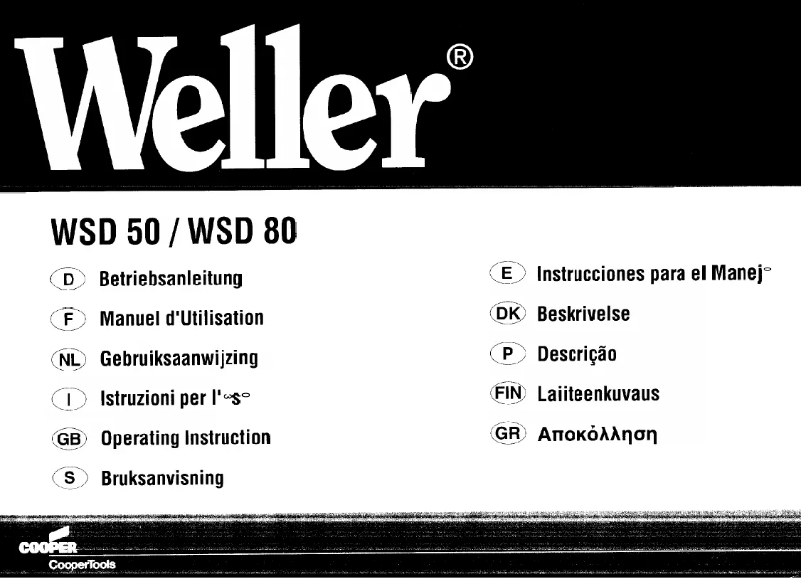 Page n°1 - Manuel utilisateur Weller KH 20