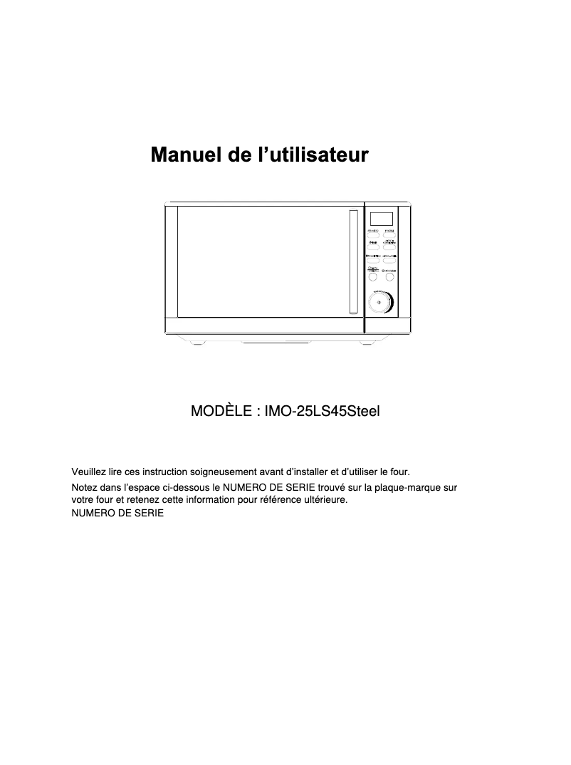 Page 1 de la notice Manuel utilisateur Ices IMO-25LS45S