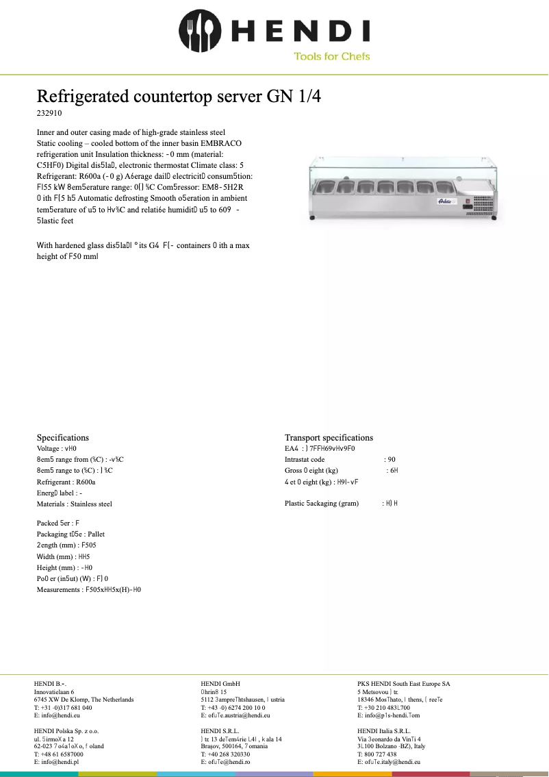 Page 1 de la notice Fiche technique Arktic 232927