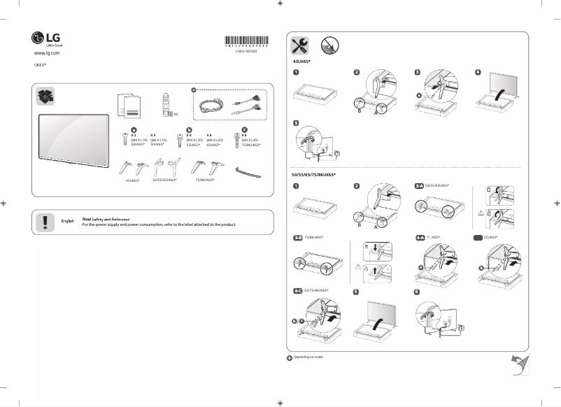 Page n°1 - Manuel utilisateur LG 50UK6500PPC