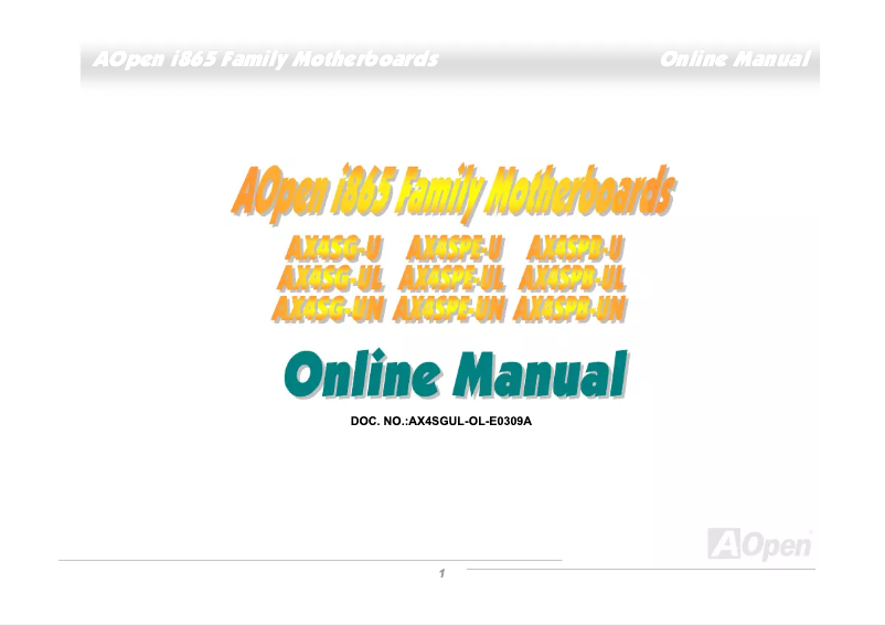 Page 1 de la notice Manuel utilisateur Aopen AX4spb-un